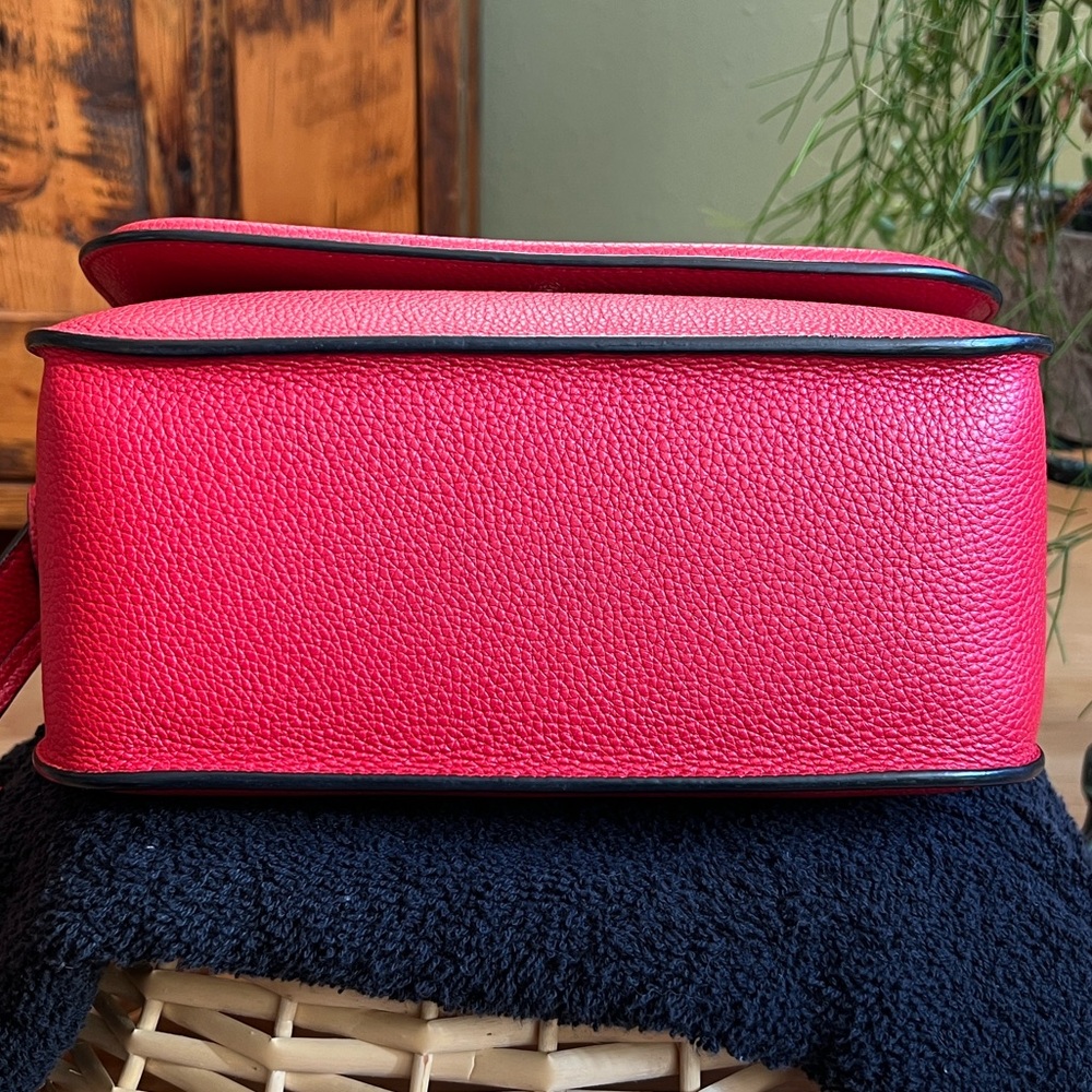 Alexander McQUEEN Red Leather Shoulder Bag Purse - Picture 9 of 15